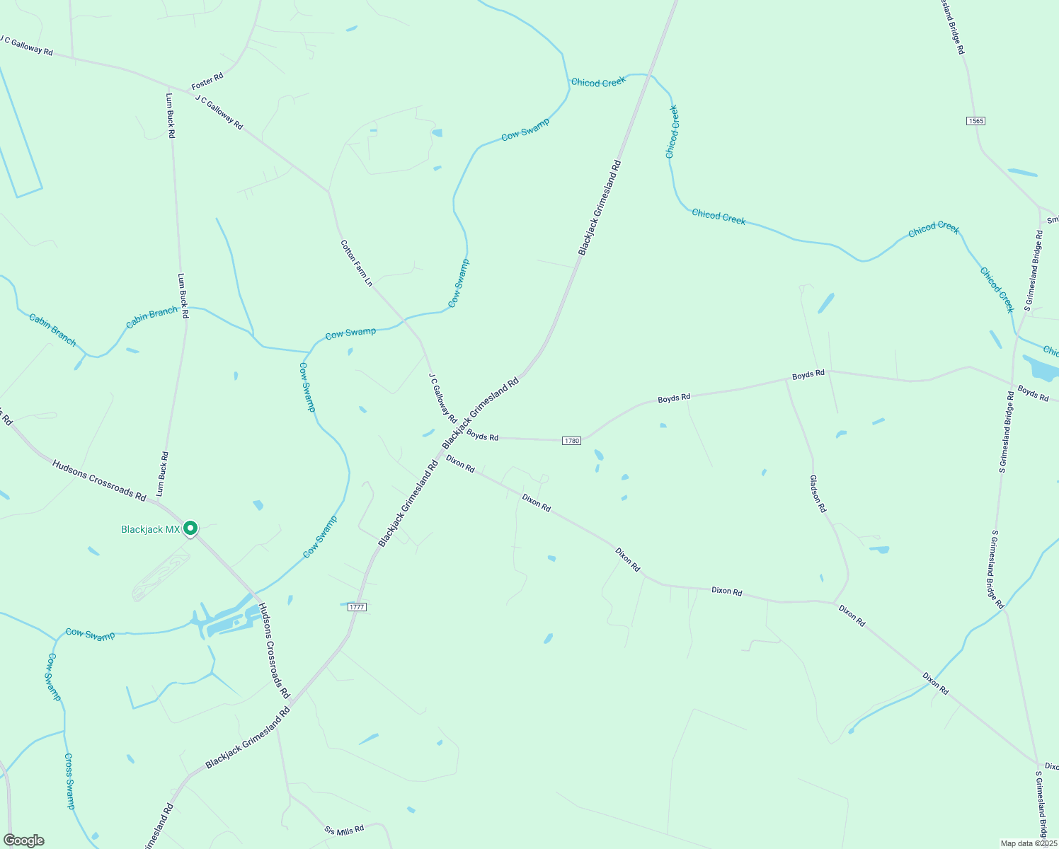 map of restaurants, bars, coffee shops, grocery stores, and more near 4197 Boyds Road in Grimesland