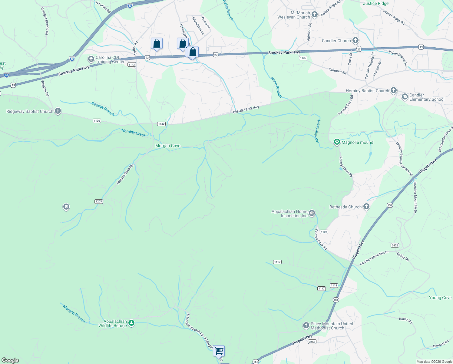 map of restaurants, bars, coffee shops, grocery stores, and more near 85 South Lindon Cove Road in Candler