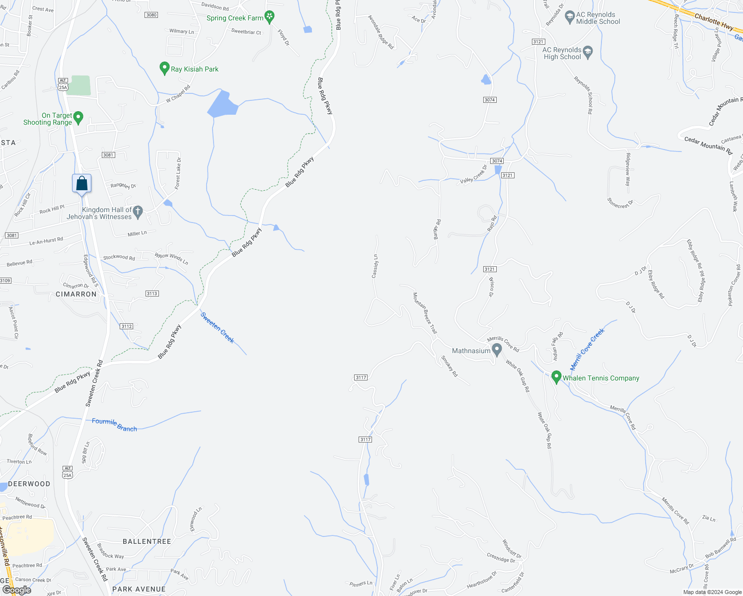map of restaurants, bars, coffee shops, grocery stores, and more near 167 Busbee Mountain Road in Asheville