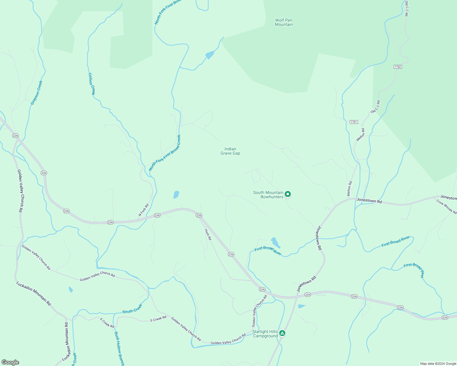 map of restaurants, bars, coffee shops, grocery stores, and more near 565 John Hudson Road in Bostic