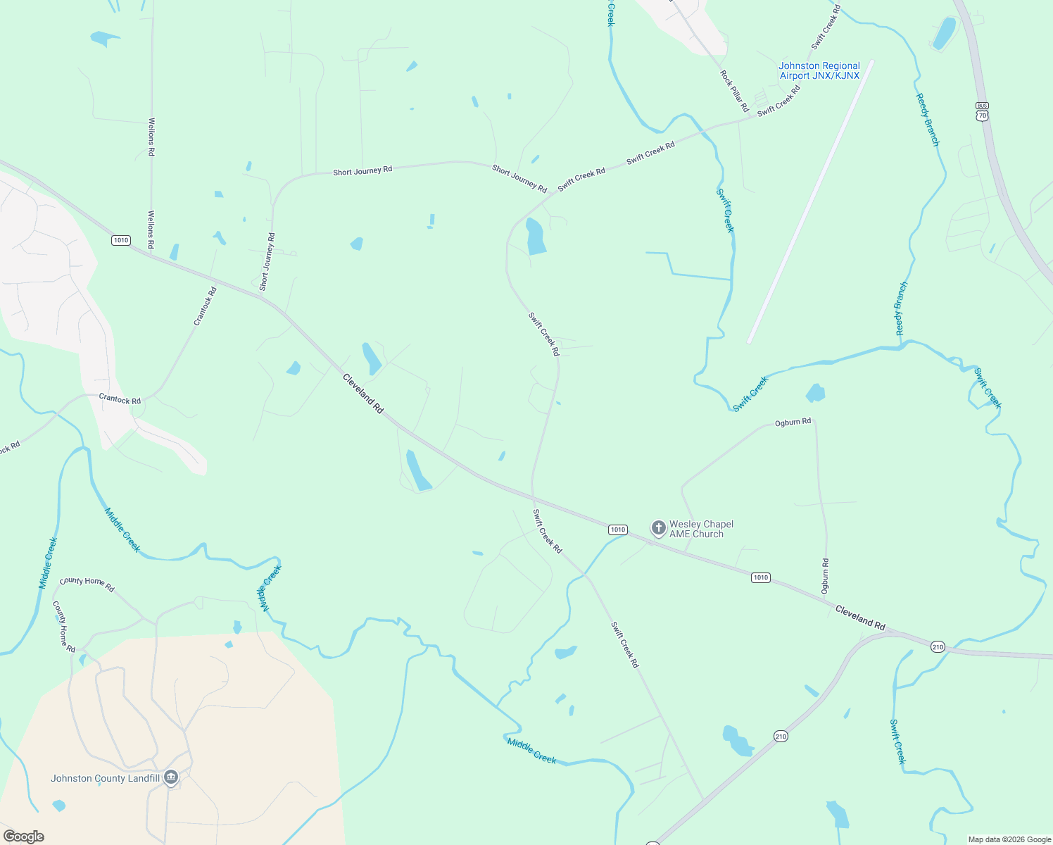 map of restaurants, bars, coffee shops, grocery stores, and more near 4982 Swift Creek Road in Smithfield