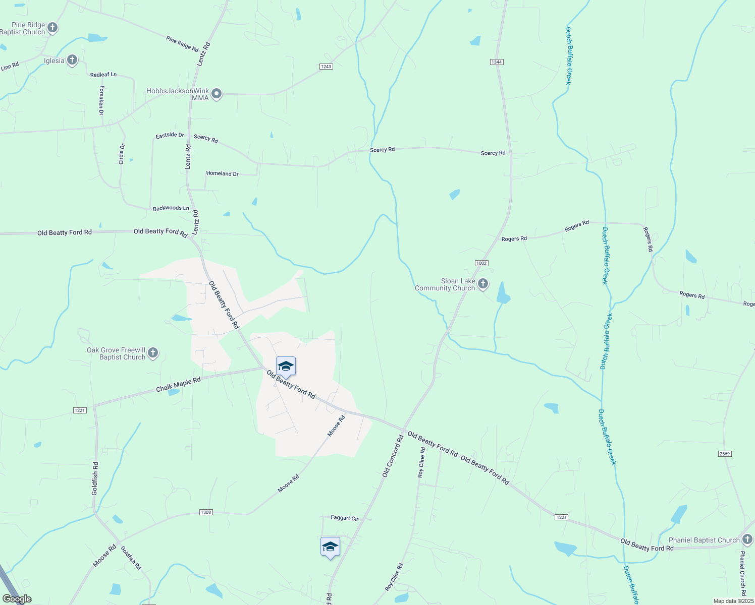 map of restaurants, bars, coffee shops, grocery stores, and more near 575 Ketner Farm Road in China Grove