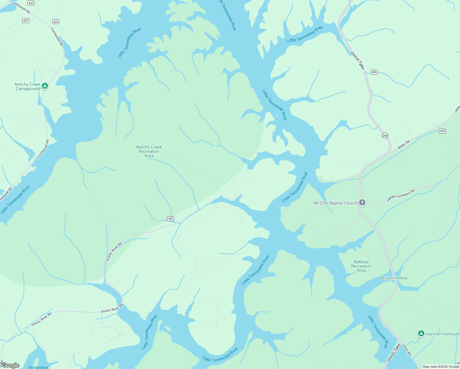 map of restaurants, bars, coffee shops, grocery stores, and more near in Vonore