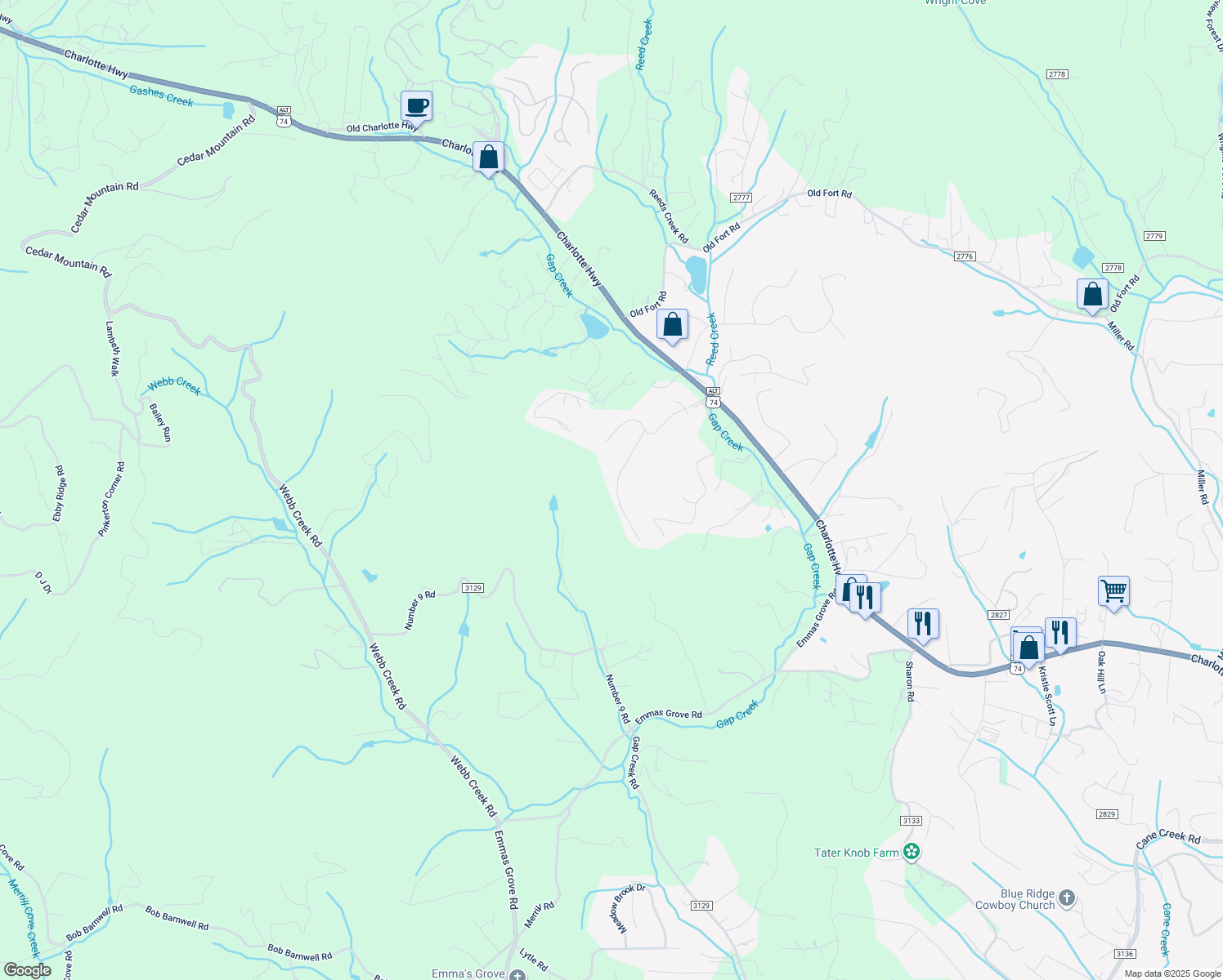 map of restaurants, bars, coffee shops, grocery stores, and more near 84 Fairview Hills Drive in Fairview