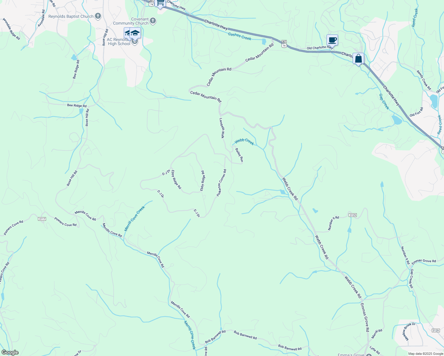 map of restaurants, bars, coffee shops, grocery stores, and more near 72 Pinkerton Corner Road in Fairview