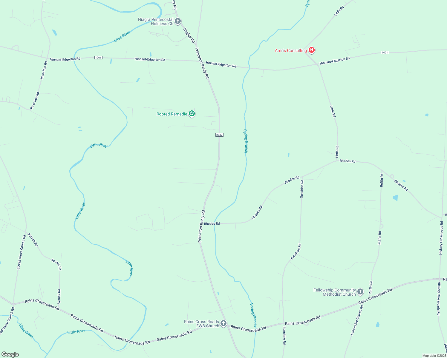 map of restaurants, bars, coffee shops, grocery stores, and more near 4379 Princeton Kenly Road in Kenly