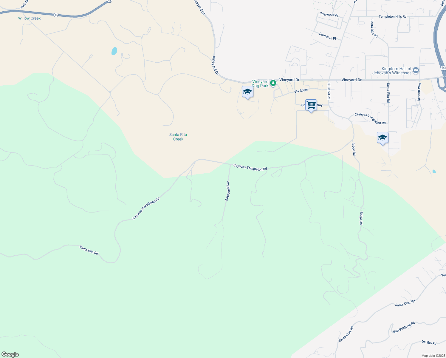 map of restaurants, bars, coffee shops, grocery stores, and more near in Templeton