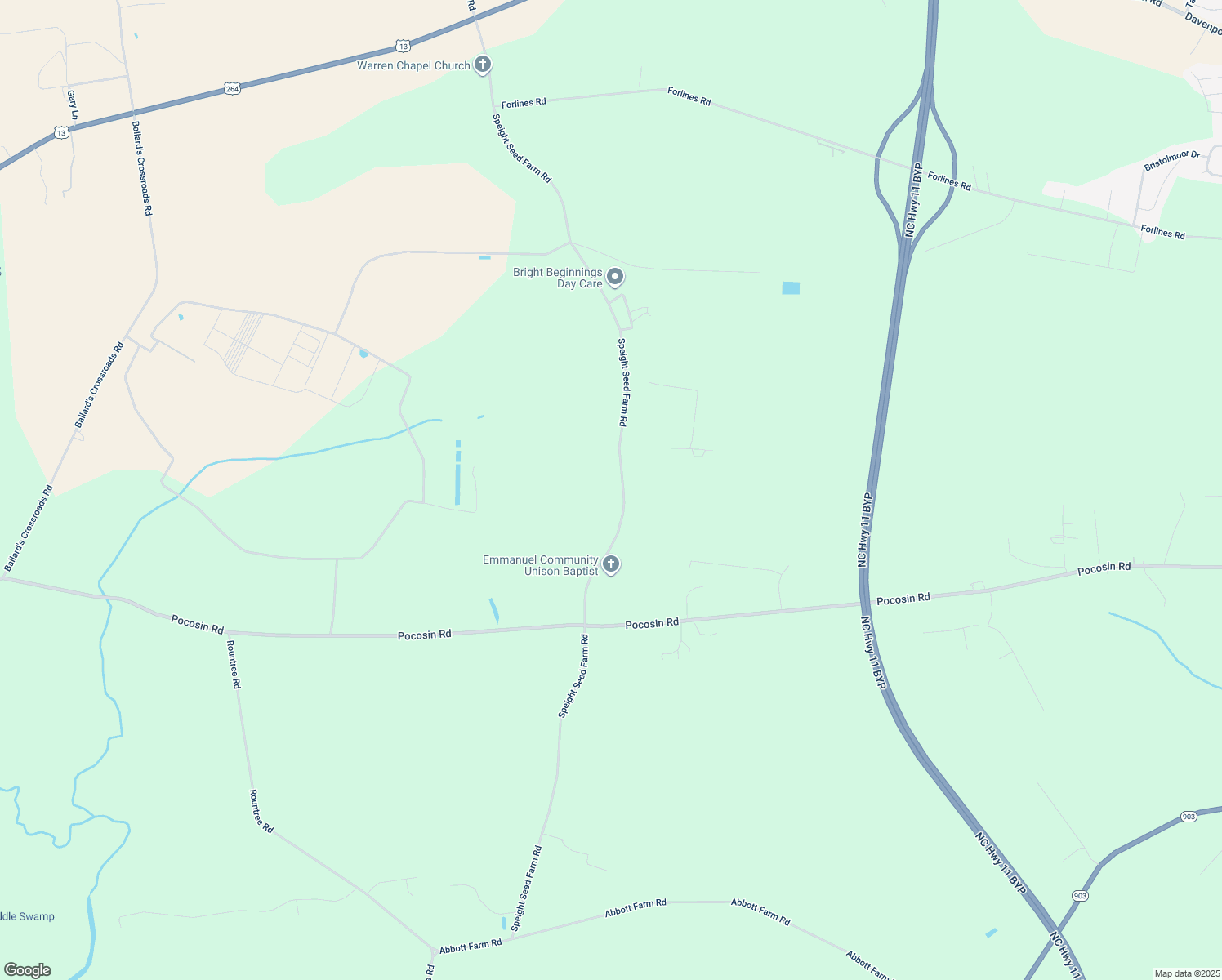 map of restaurants, bars, coffee shops, grocery stores, and more near 3404 Speight Seed Farm Road in Winterville