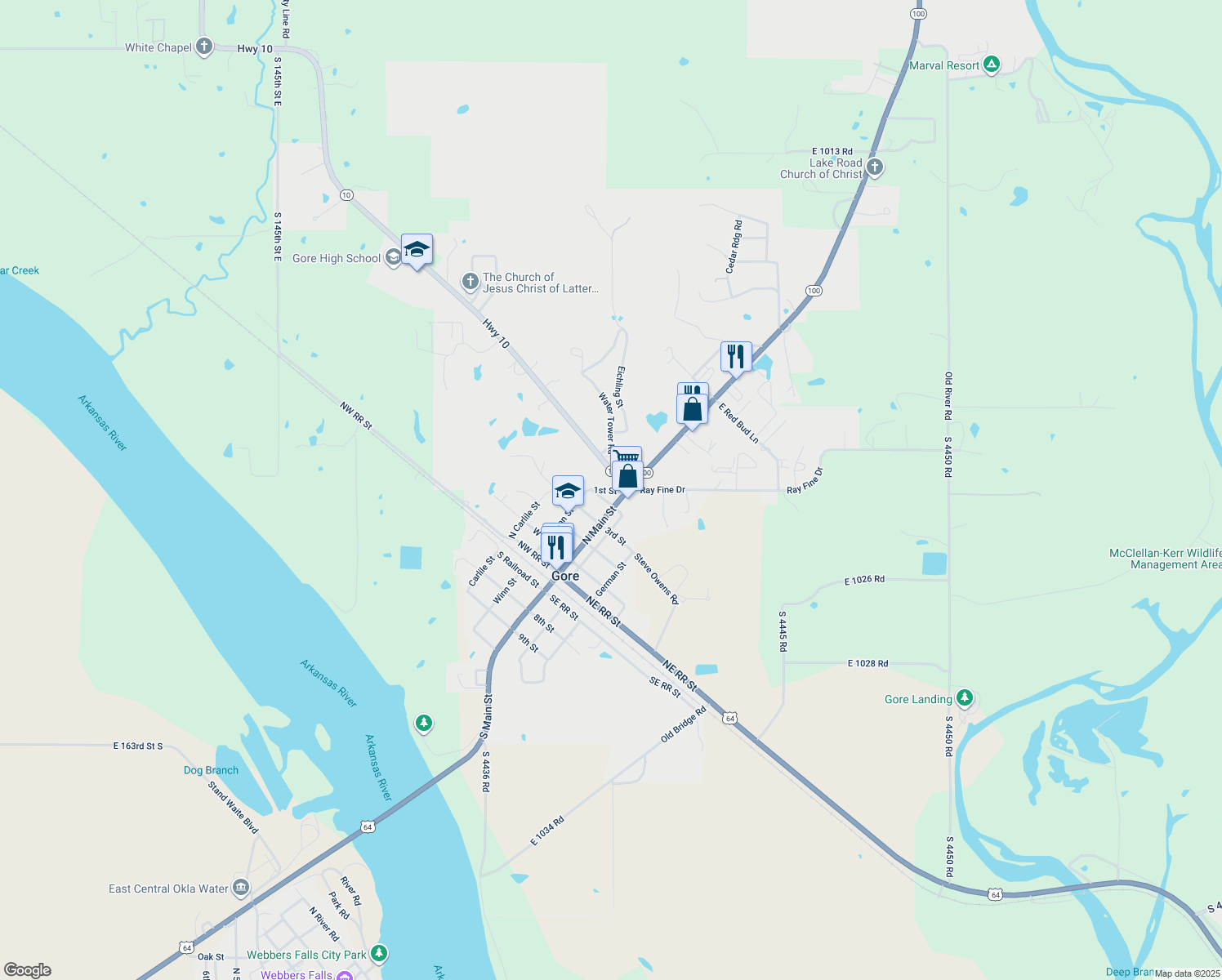 1st Street, Gore OK Walk Score