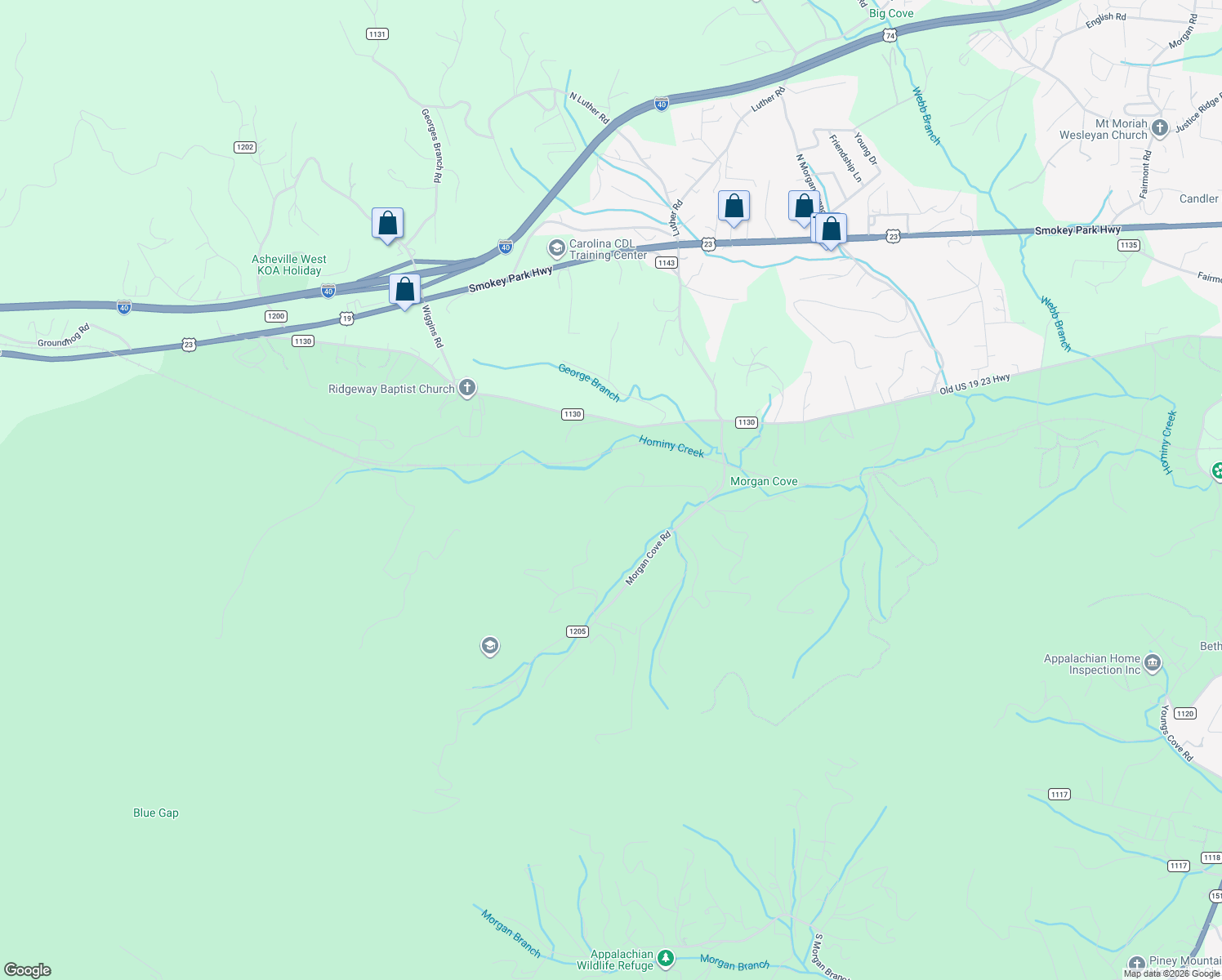 map of restaurants, bars, coffee shops, grocery stores, and more near 51 Swaying Pines Drive in Candler