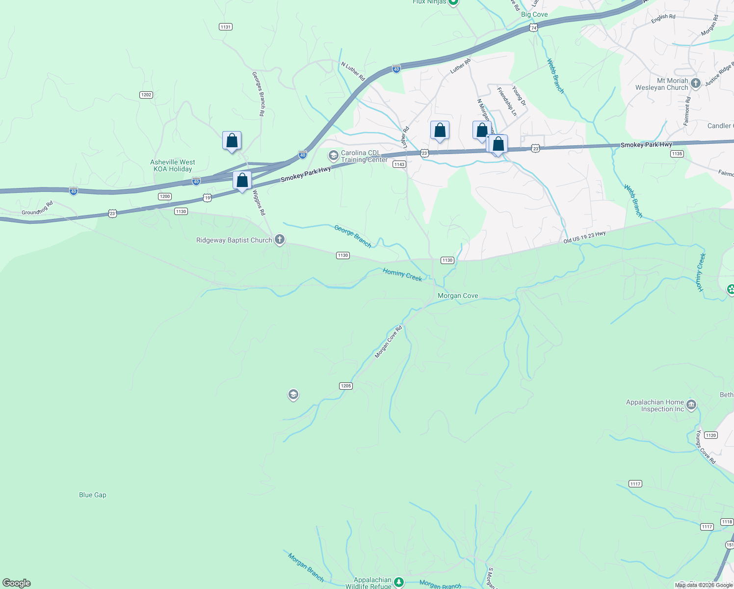 map of restaurants, bars, coffee shops, grocery stores, and more near 51 Swaying Pines Drive in Candler