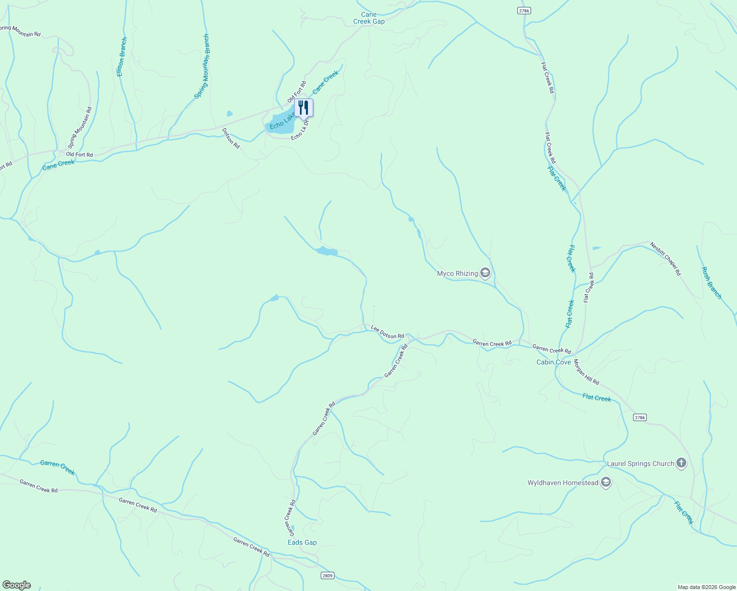 map of restaurants, bars, coffee shops, grocery stores, and more near 16 Wildcat Ridge Drive in Fairview