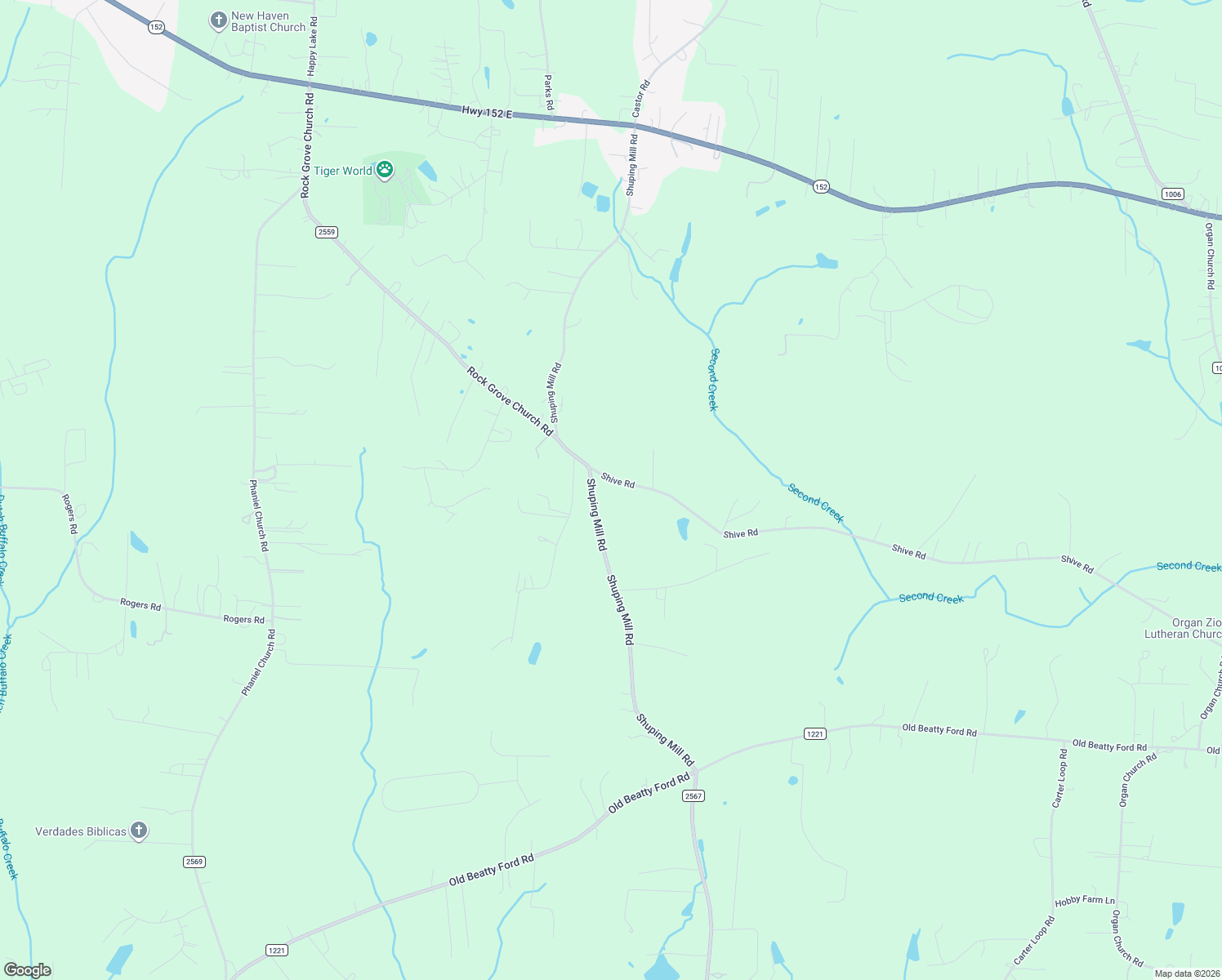 map of restaurants, bars, coffee shops, grocery stores, and more near 1145 Shuping Mill Road in Rockwell