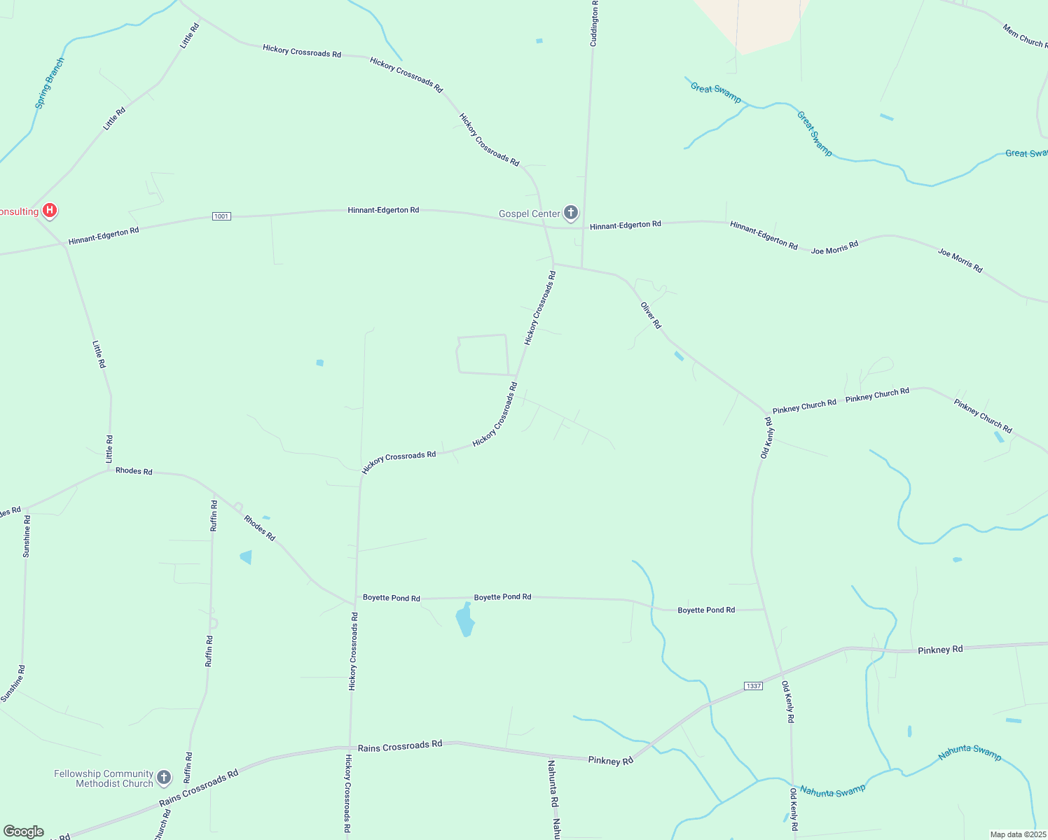 map of restaurants, bars, coffee shops, grocery stores, and more near 68 Holly Branch Lane in Kenly