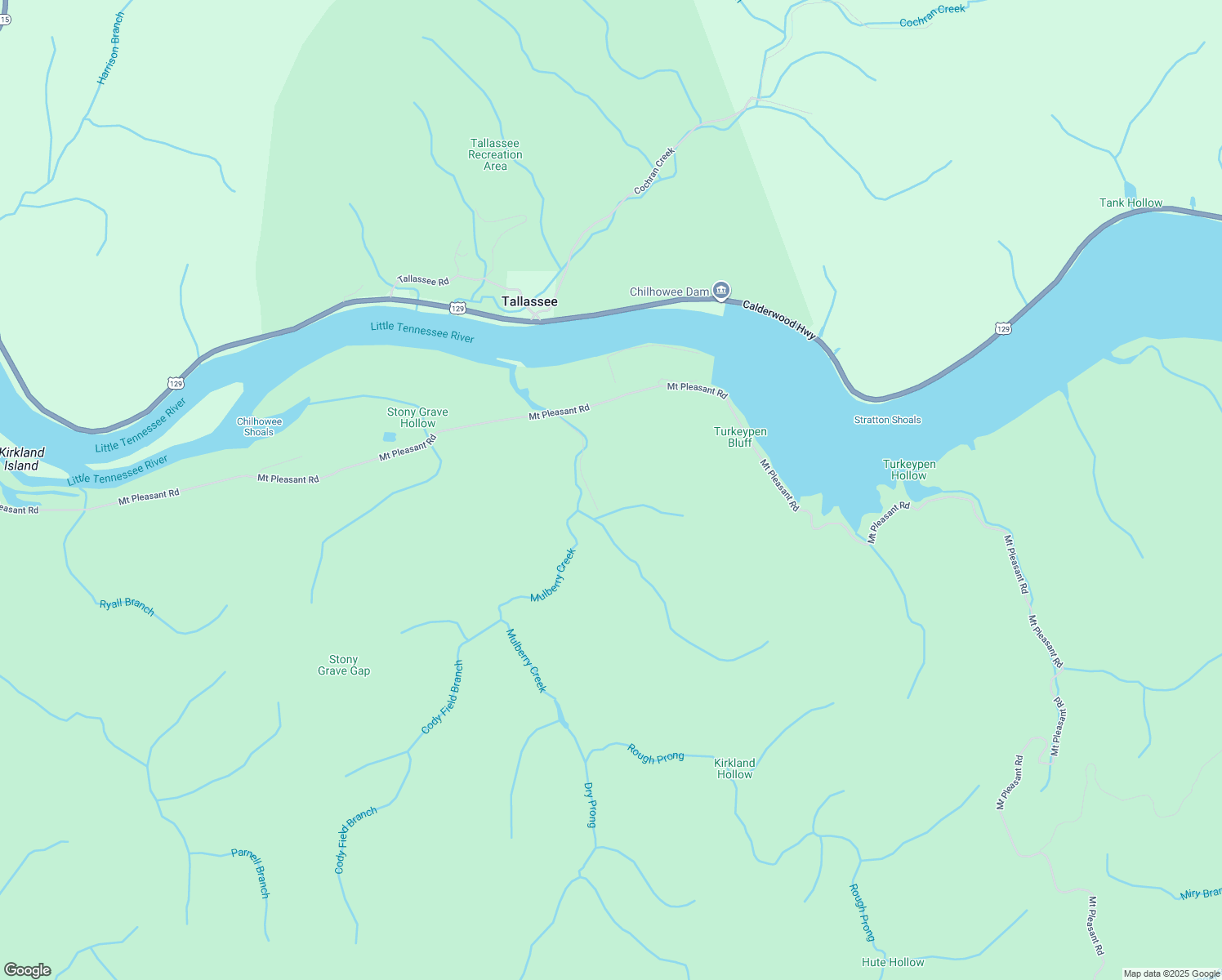 map of restaurants, bars, coffee shops, grocery stores, and more near 167 Mulberry Creek Road in Vonore