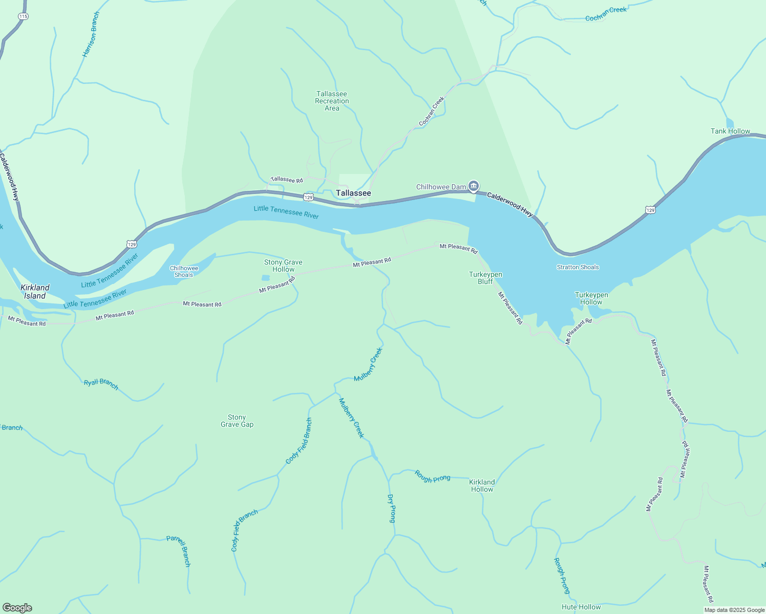 map of restaurants, bars, coffee shops, grocery stores, and more near 167 Mulberry Creek Road in Vonore