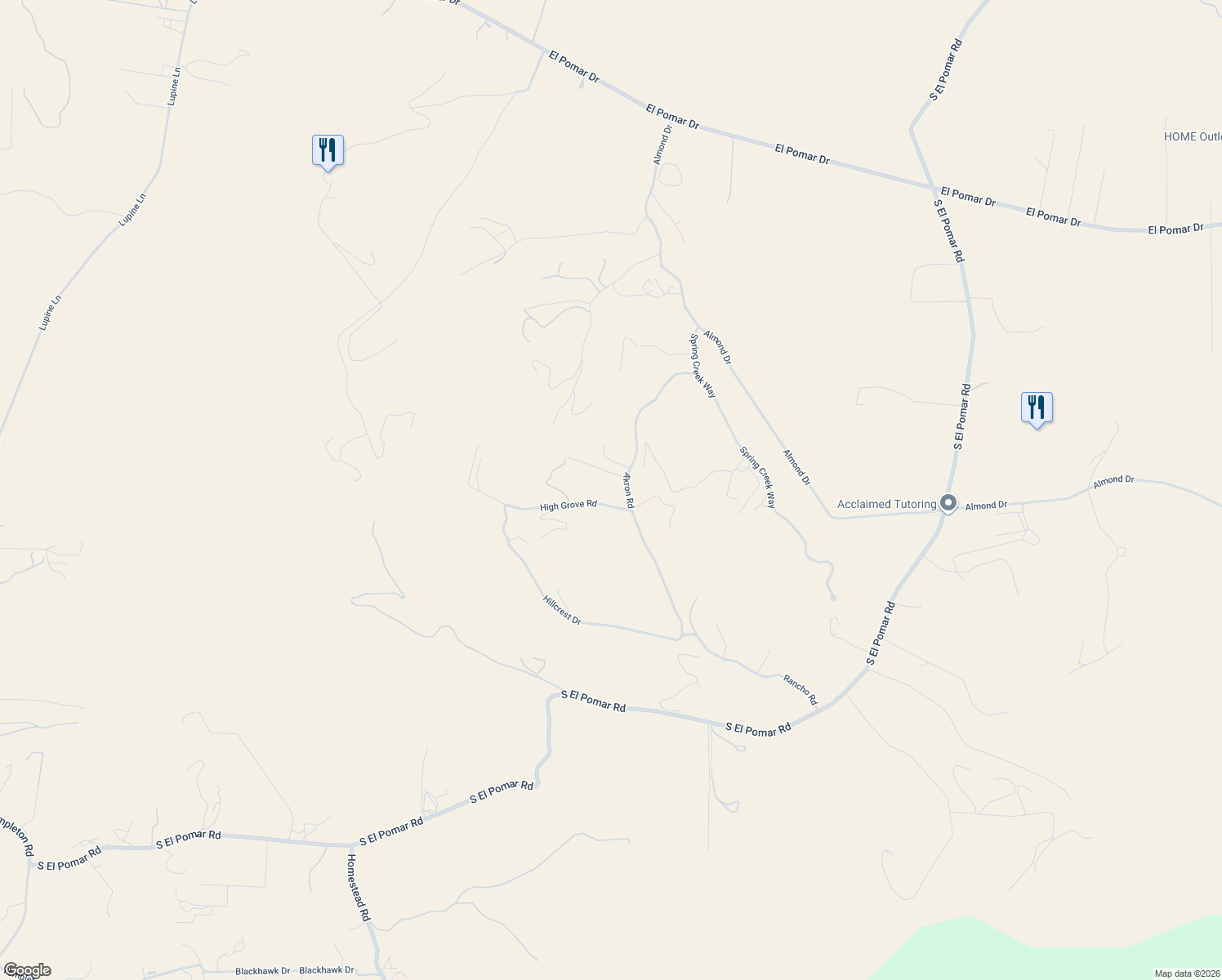 map of restaurants, bars, coffee shops, grocery stores, and more near 990 Akron Road in Templeton