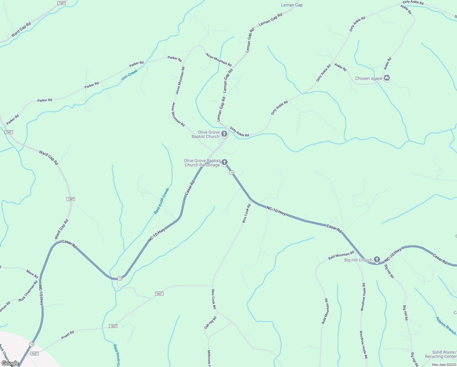 map of restaurants, bars, coffee shops, grocery stores, and more near 6430 Casar Road in Casar
