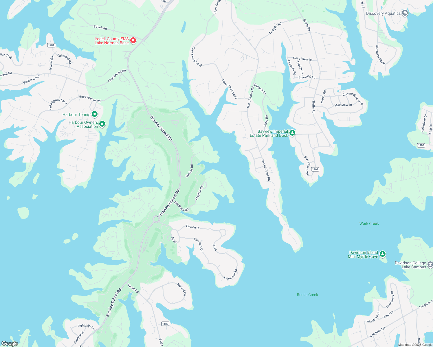 map of restaurants, bars, coffee shops, grocery stores, and more near 183 Mayfair Road in Mooresville