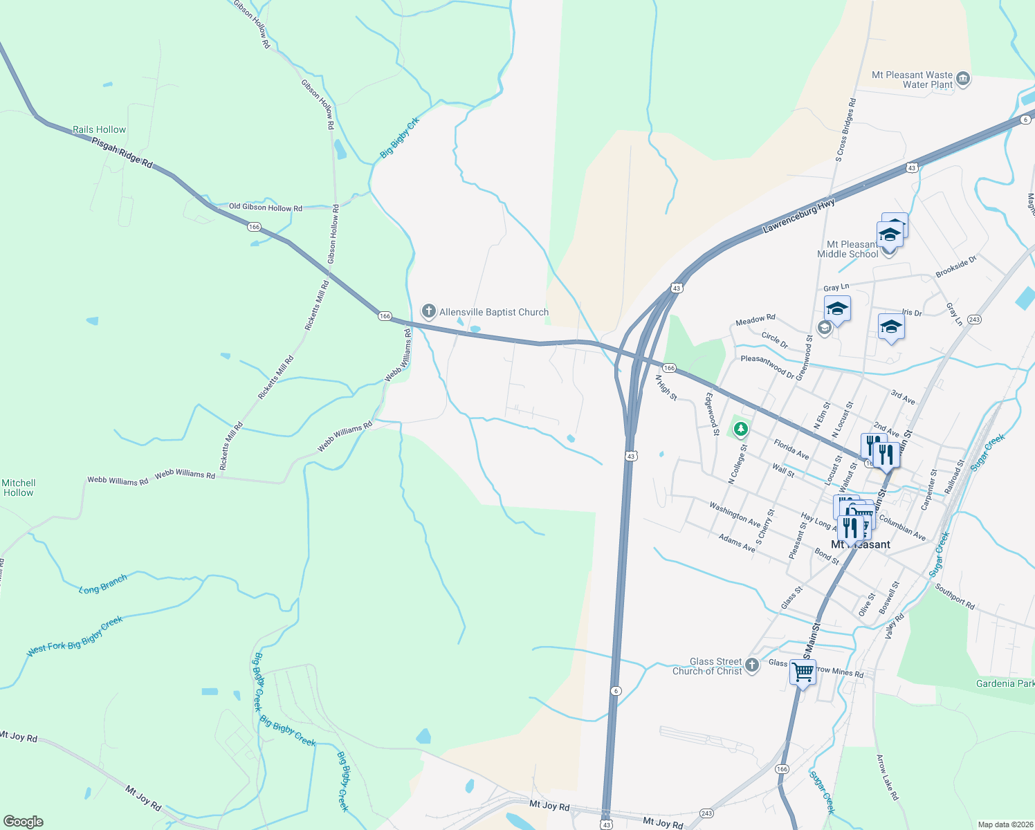 map of restaurants, bars, coffee shops, grocery stores, and more near 1304 Hamlet Street in Mount Pleasant