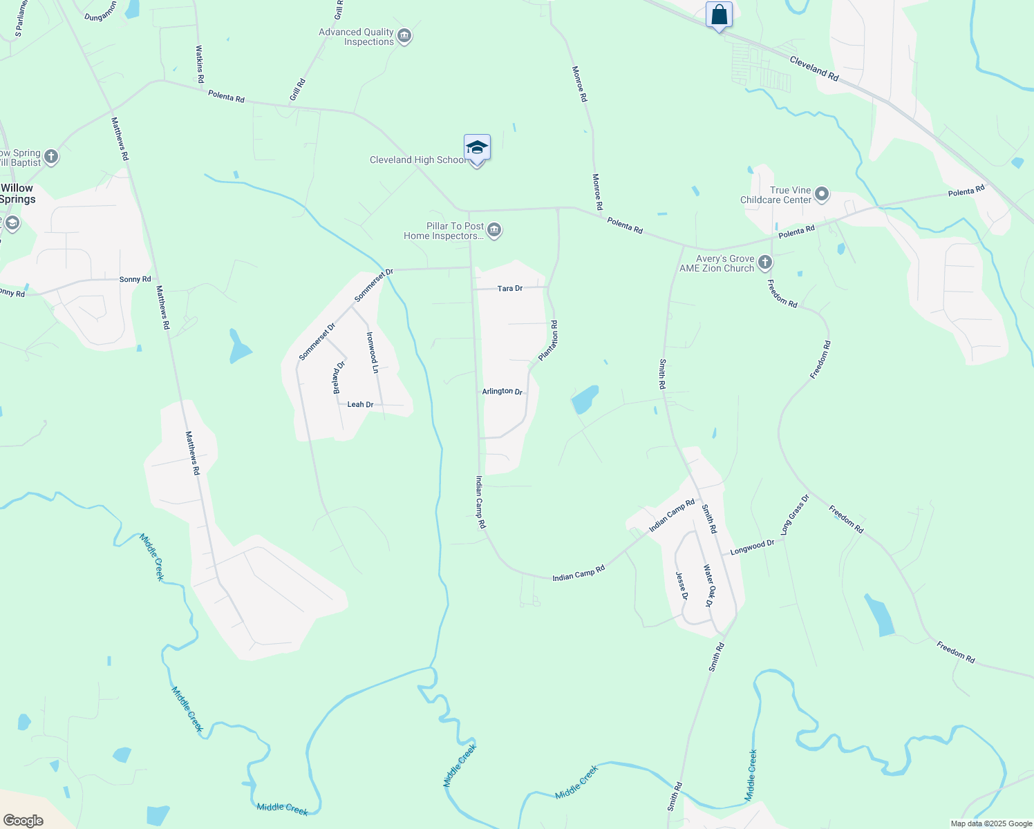 map of restaurants, bars, coffee shops, grocery stores, and more near 420 Plantation Road in Clayton