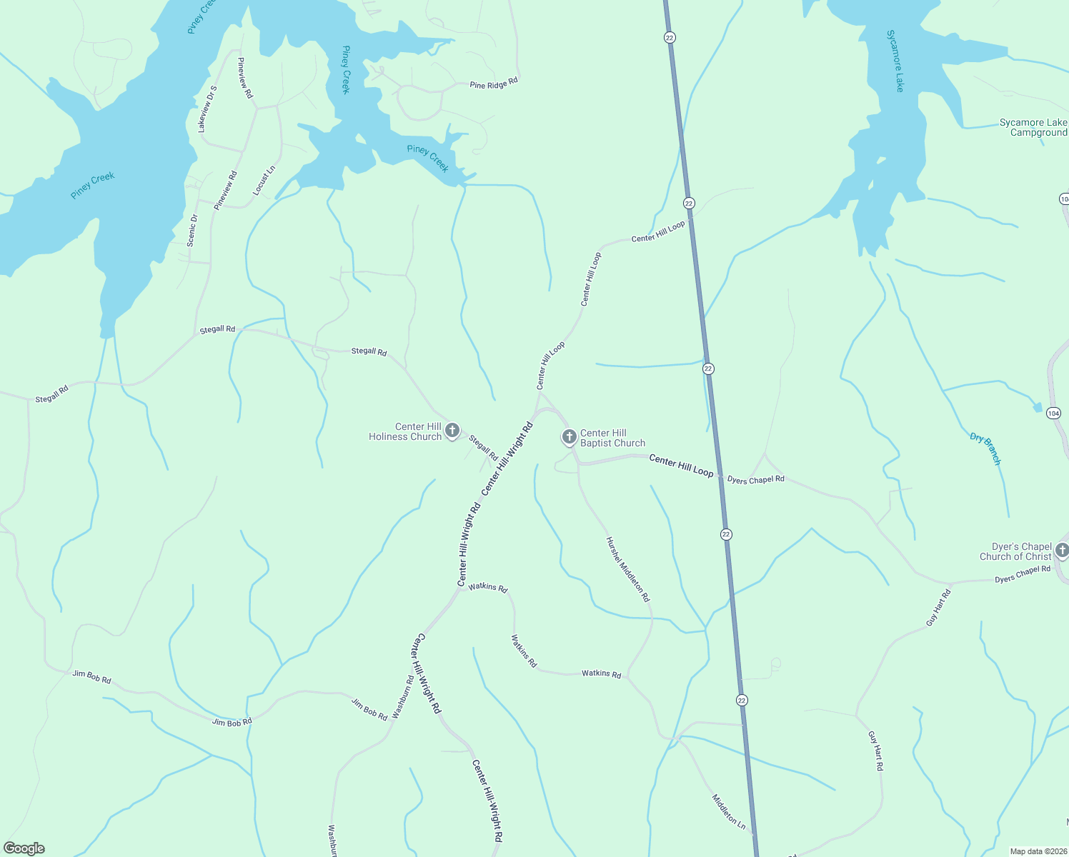map of restaurants, bars, coffee shops, grocery stores, and more near 110 Center Hill-Wright Road in Reagan