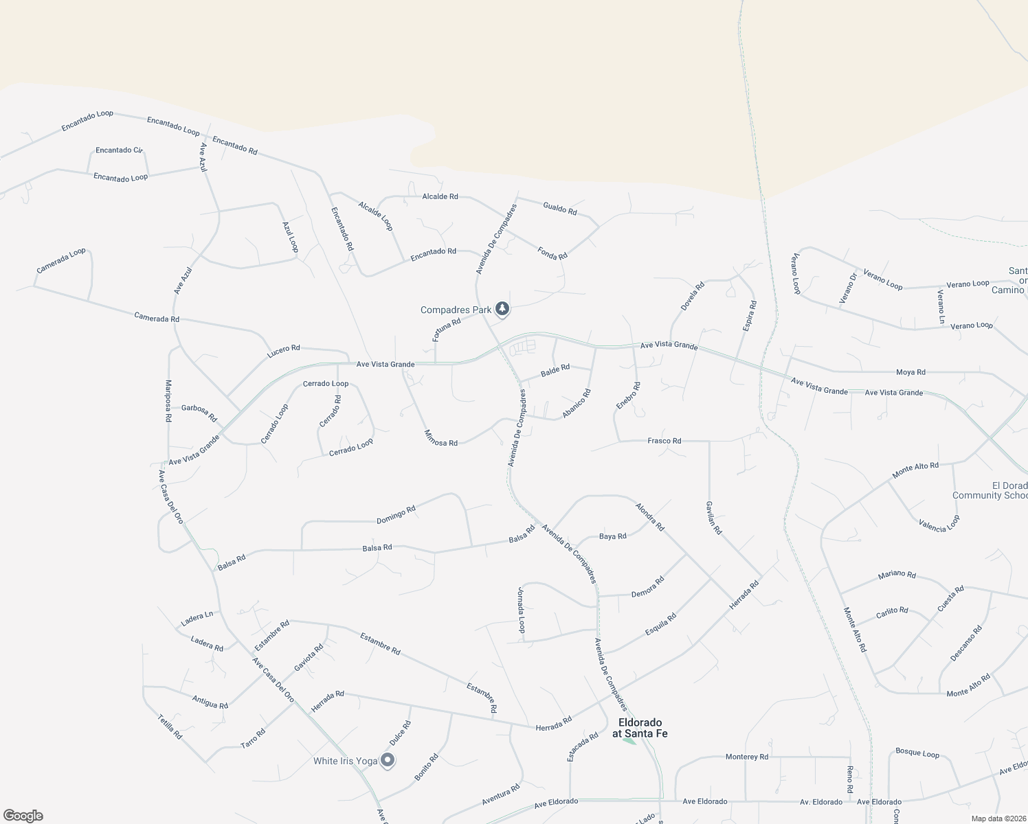 map of restaurants, bars, coffee shops, grocery stores, and more near 21 Mimosa Road in Santa Fe