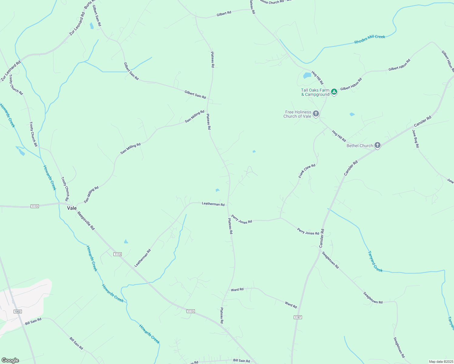map of restaurants, bars, coffee shops, grocery stores, and more near 2905 Plateau Road in Vale
