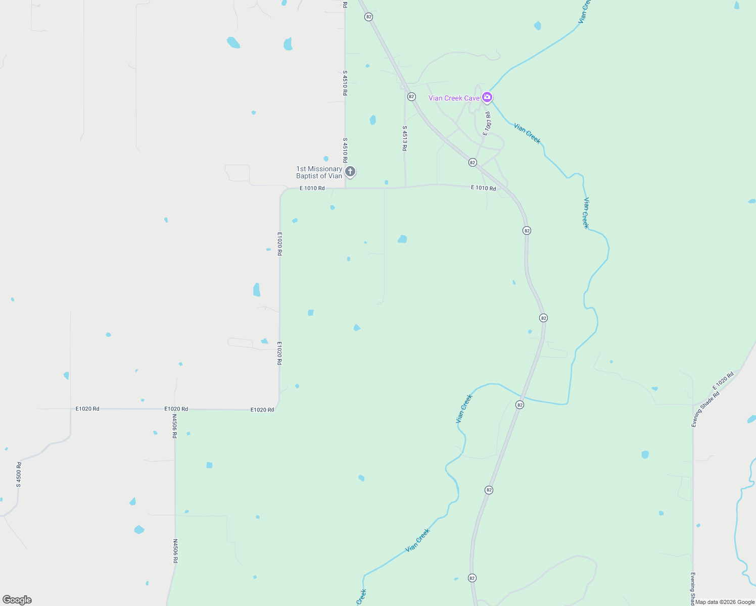 map of restaurants, bars, coffee shops, grocery stores, and more near 155 Hc 68 in Vian