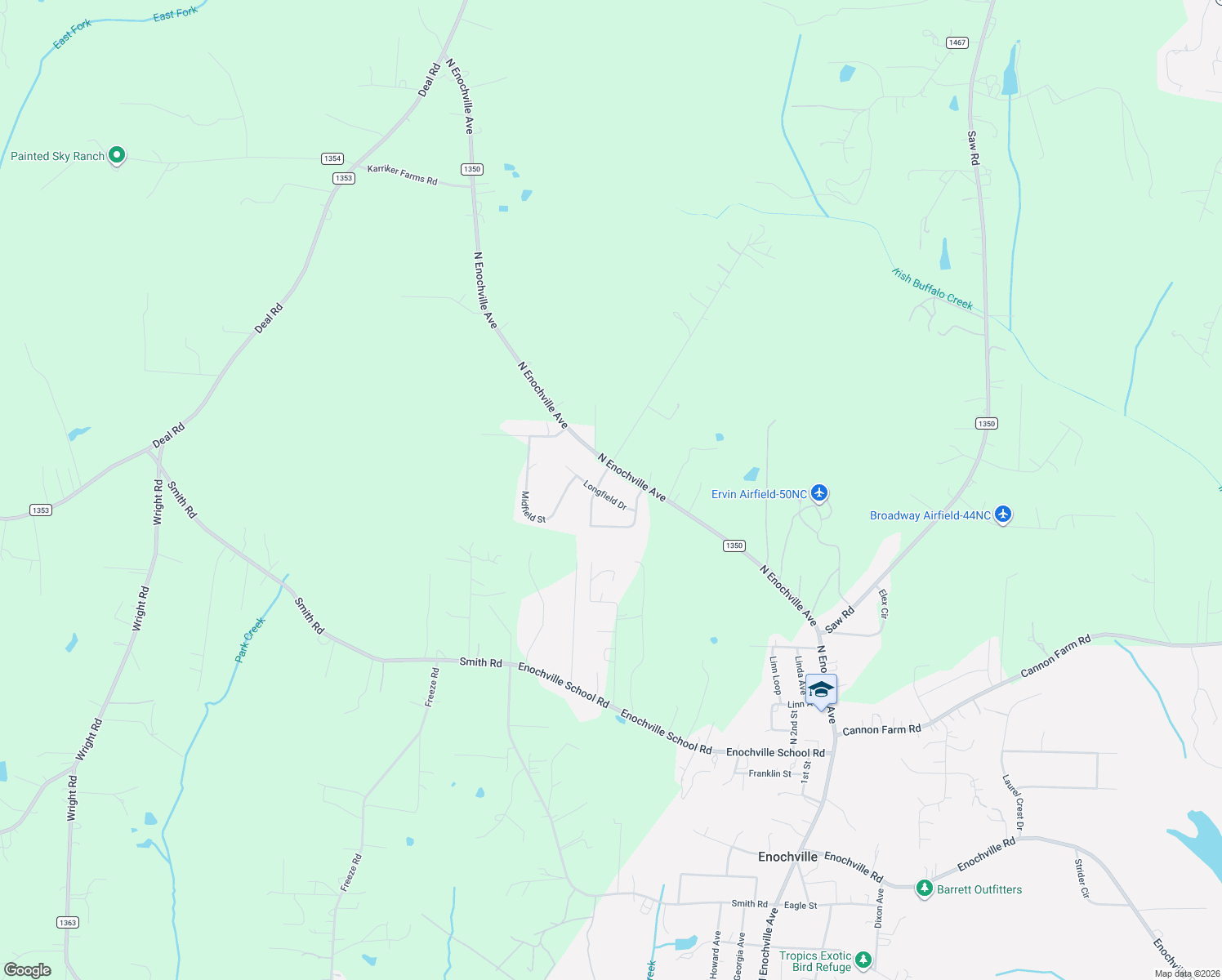 map of restaurants, bars, coffee shops, grocery stores, and more near 175 Longfield Dr in Mooresville