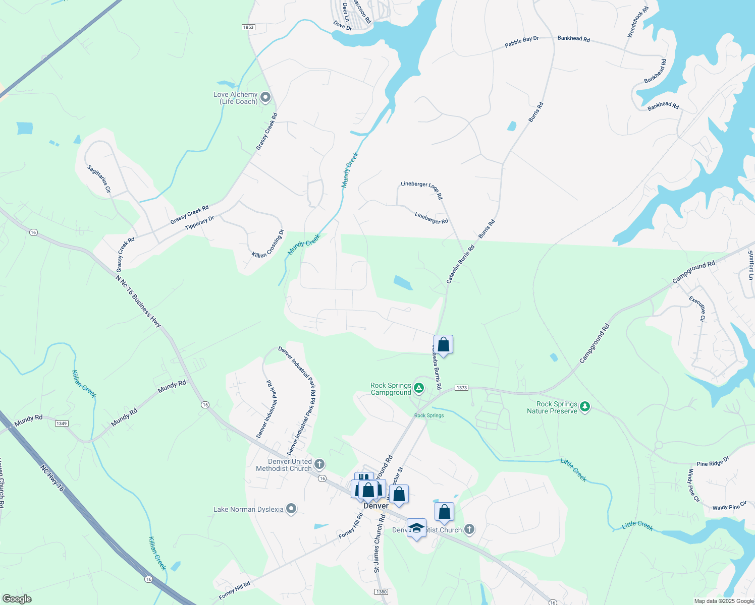map of restaurants, bars, coffee shops, grocery stores, and more near 6321 Sherwood Lane in Denver