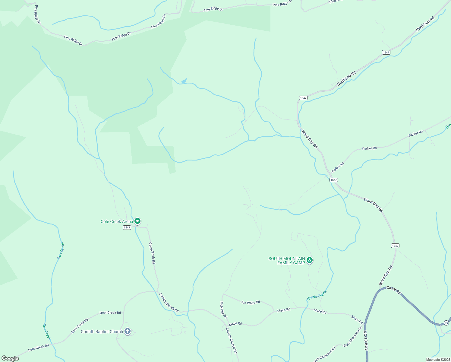 map of restaurants, bars, coffee shops, grocery stores, and more near 222 Judy Road in Casar