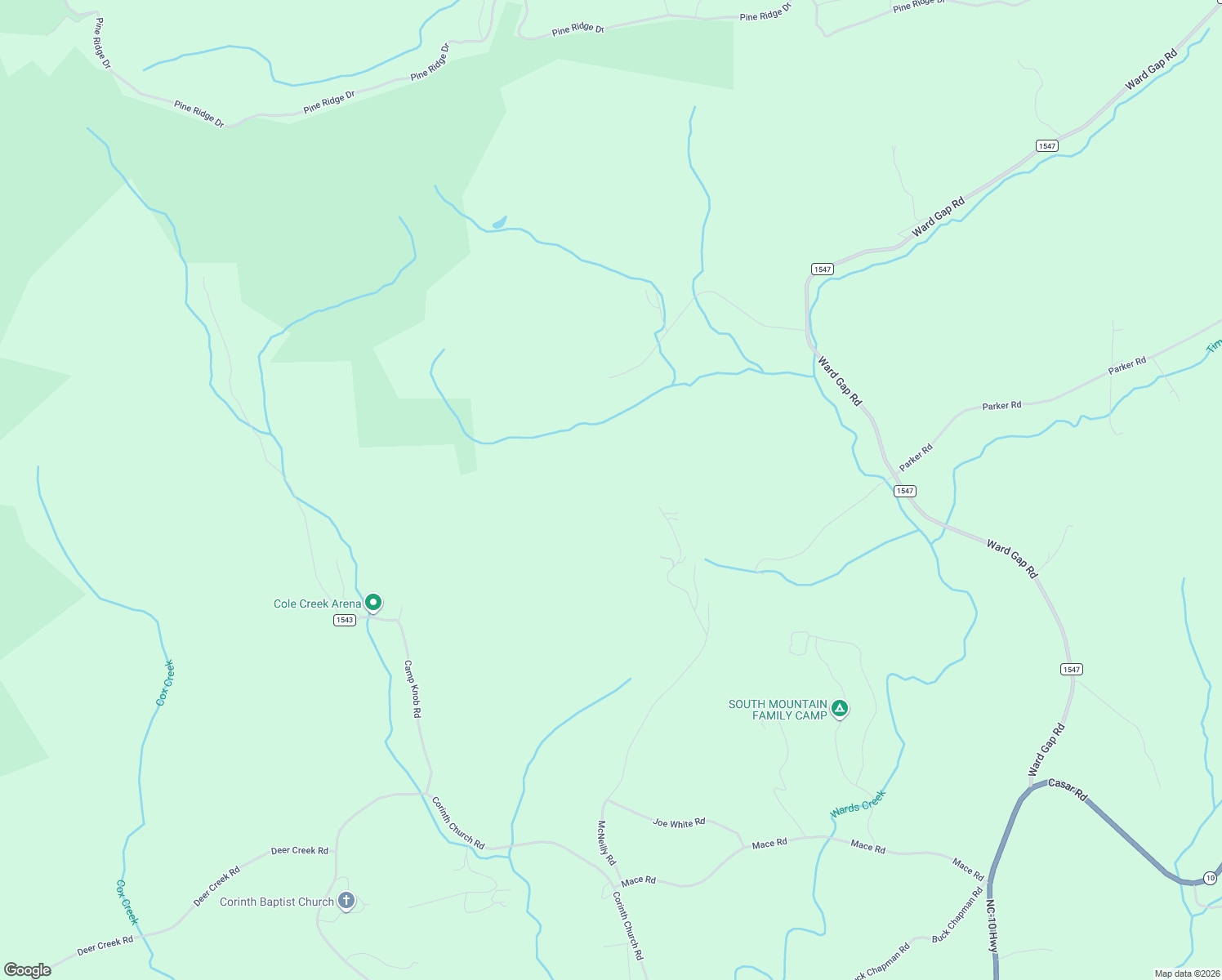 map of restaurants, bars, coffee shops, grocery stores, and more near 222 Judy Road in Casar