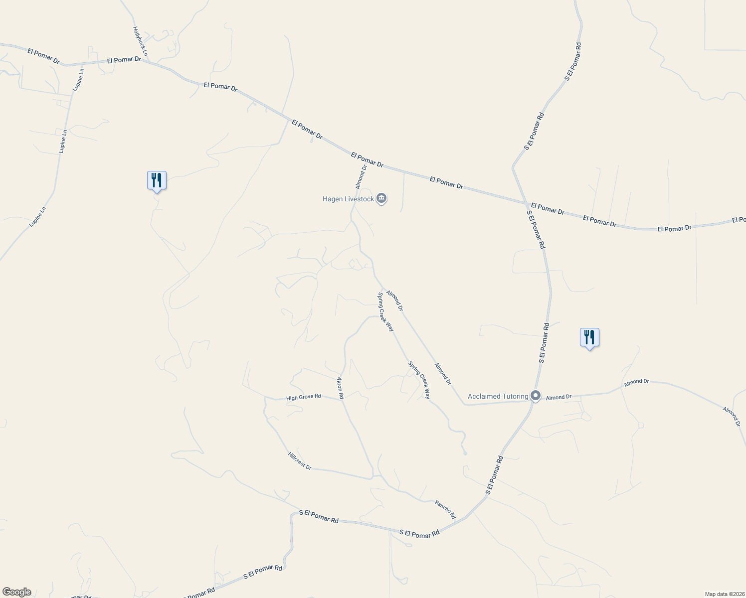 map of restaurants, bars, coffee shops, grocery stores, and more near 775 Spring Creek Way in Templeton