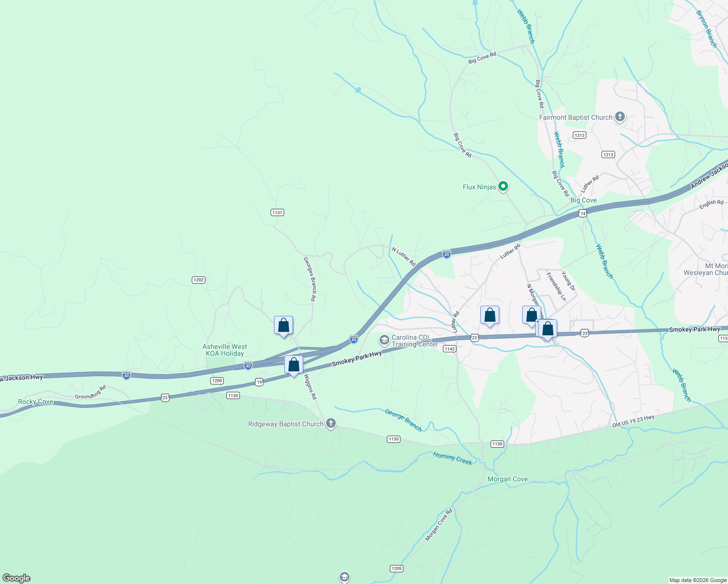 map of restaurants, bars, coffee shops, grocery stores, and more near 47 Jason Case Drive in Candler