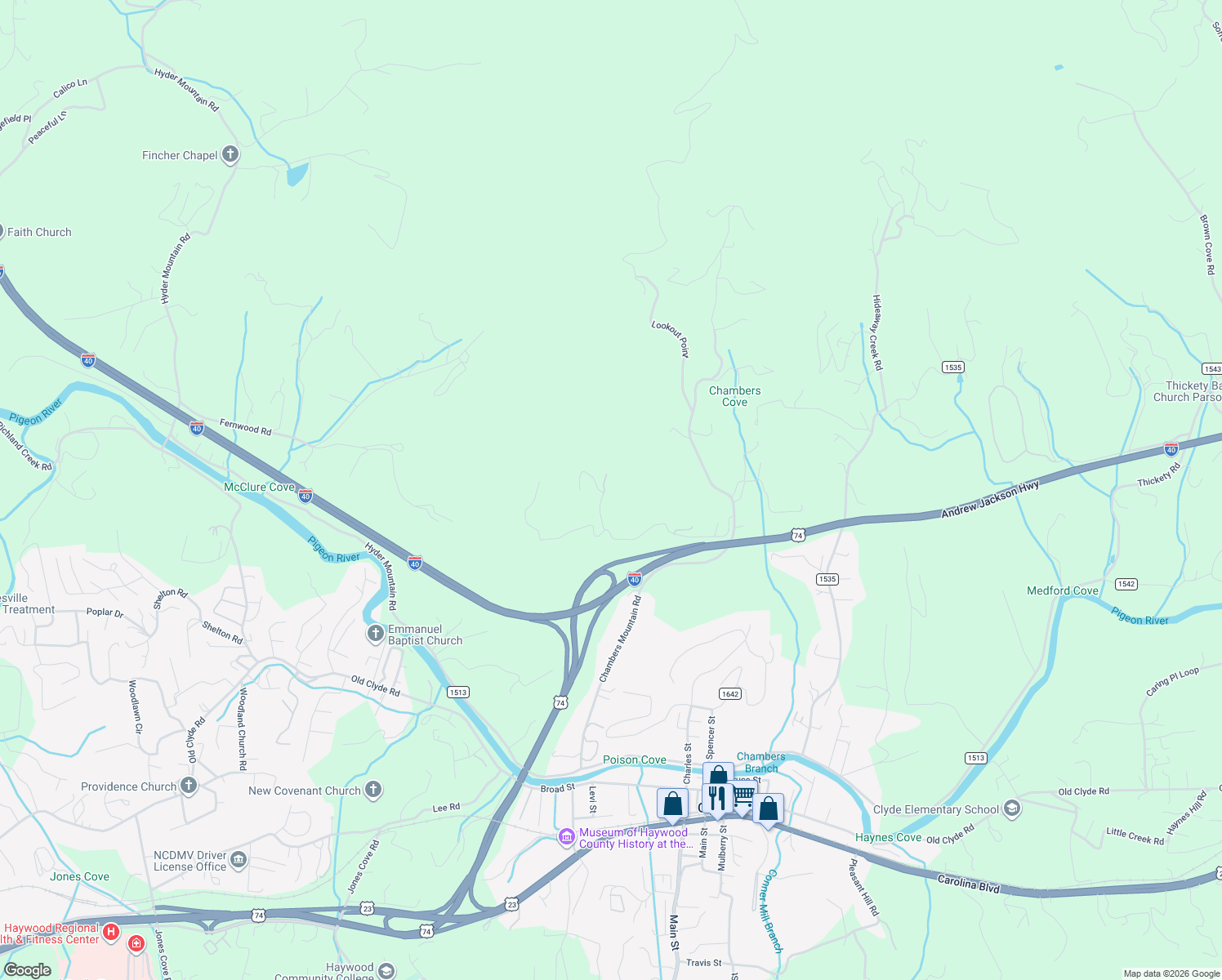map of restaurants, bars, coffee shops, grocery stores, and more near 548 Ransom Road in Clyde