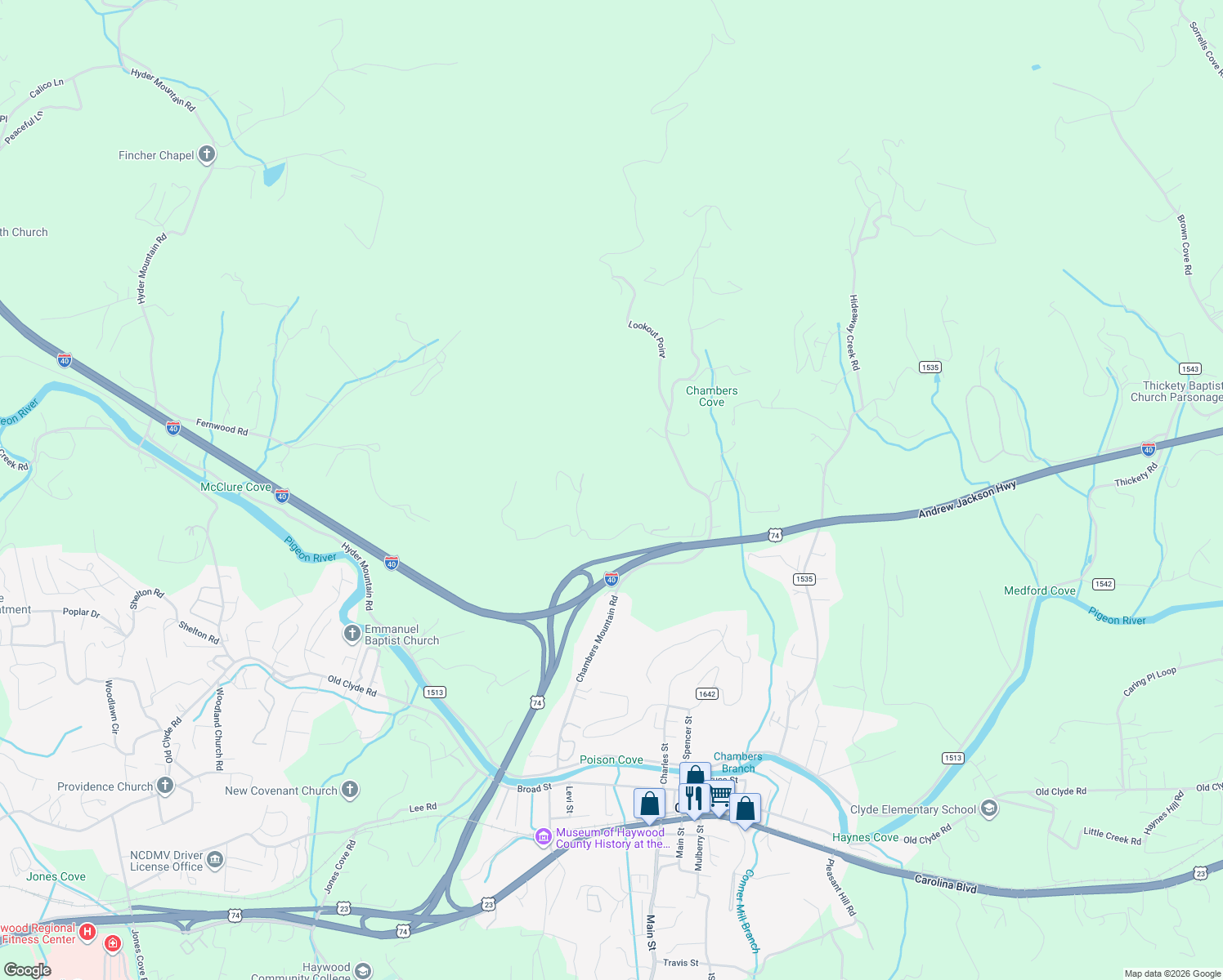 map of restaurants, bars, coffee shops, grocery stores, and more near 548 Ransom Road in Clyde