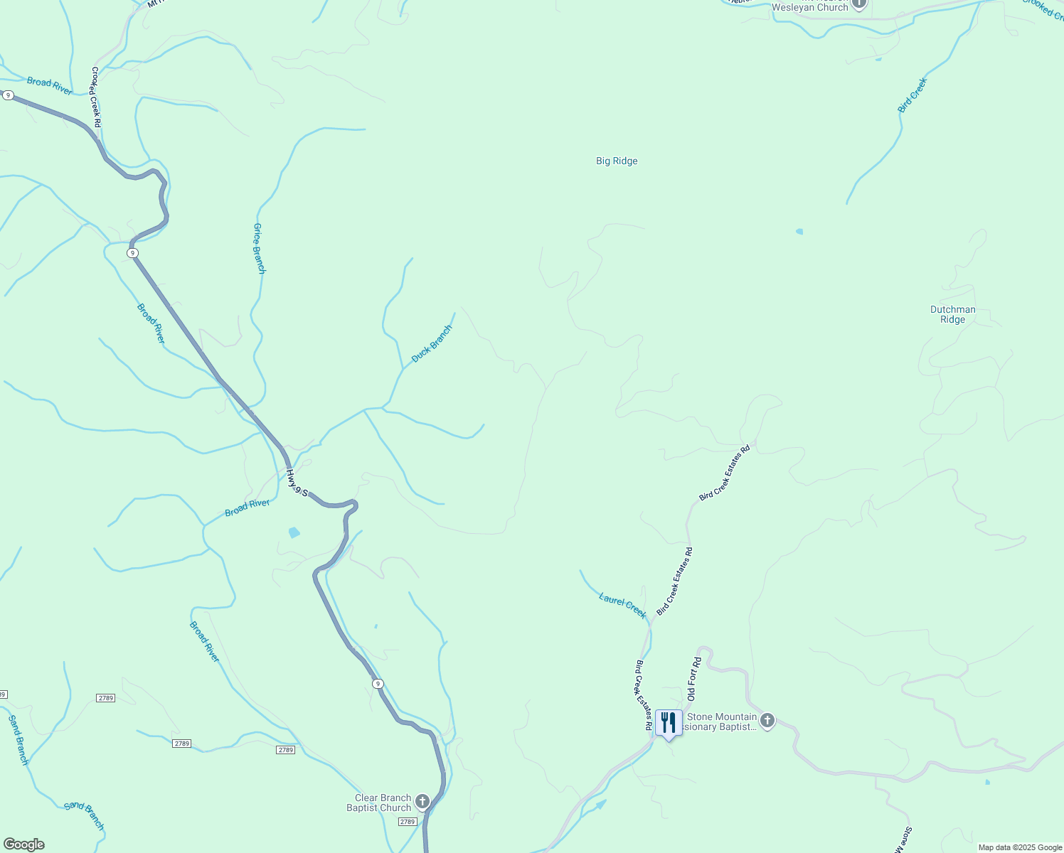 map of restaurants, bars, coffee shops, grocery stores, and more near Forest Brook Drive in Black Mountain