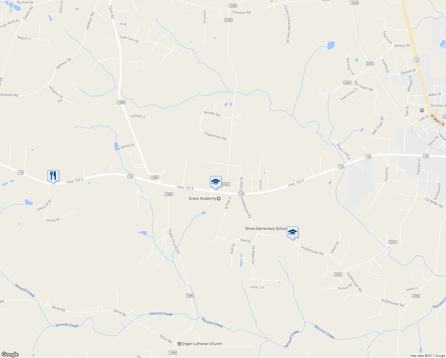 map of restaurants, bars, coffee shops, grocery stores, and more near 9325 Fisher Road in Rockwell