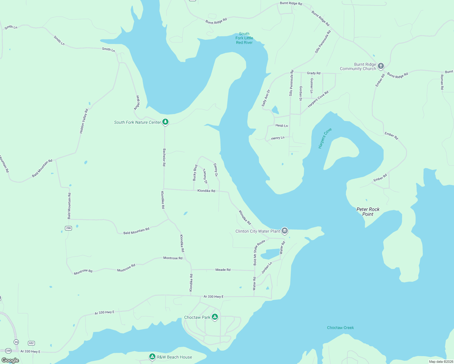 map of restaurants, bars, coffee shops, grocery stores, and more near 1525 Klondike Road in Clinton