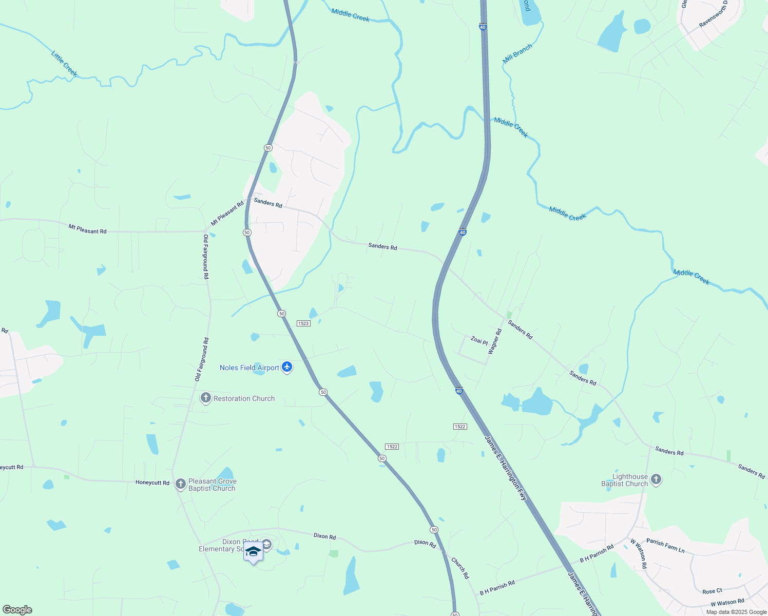 map of restaurants, bars, coffee shops, grocery stores, and more near 37 Marie Court in Willow Spring