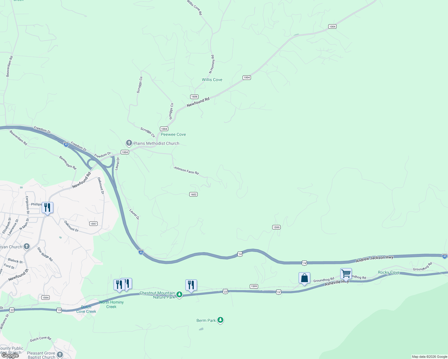 map of restaurants, bars, coffee shops, grocery stores, and more near 22 Blake Drive in Canton