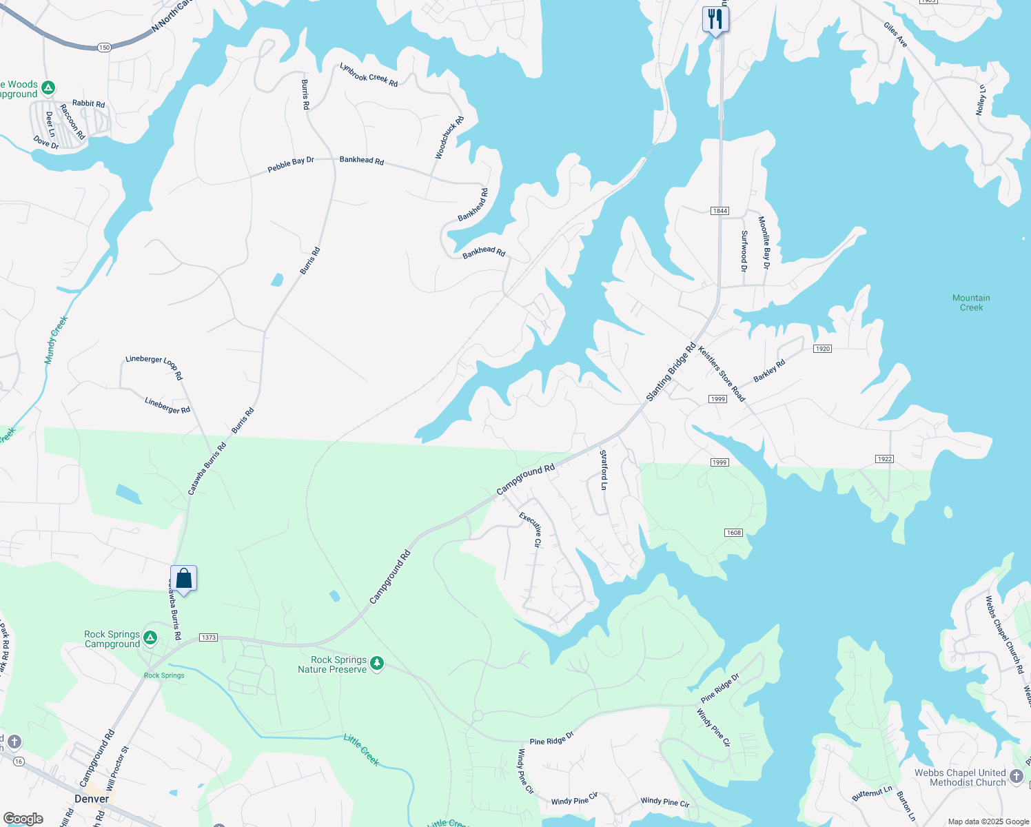 map of restaurants, bars, coffee shops, grocery stores, and more near 7534 Blackwelder Road in Lake Norman of Catawba