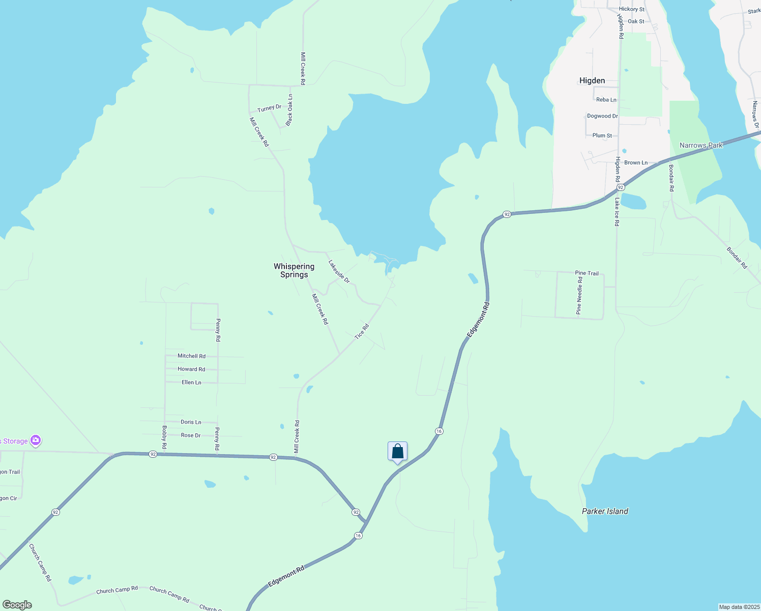 map of restaurants, bars, coffee shops, grocery stores, and more near 34 Tice Road in Higden