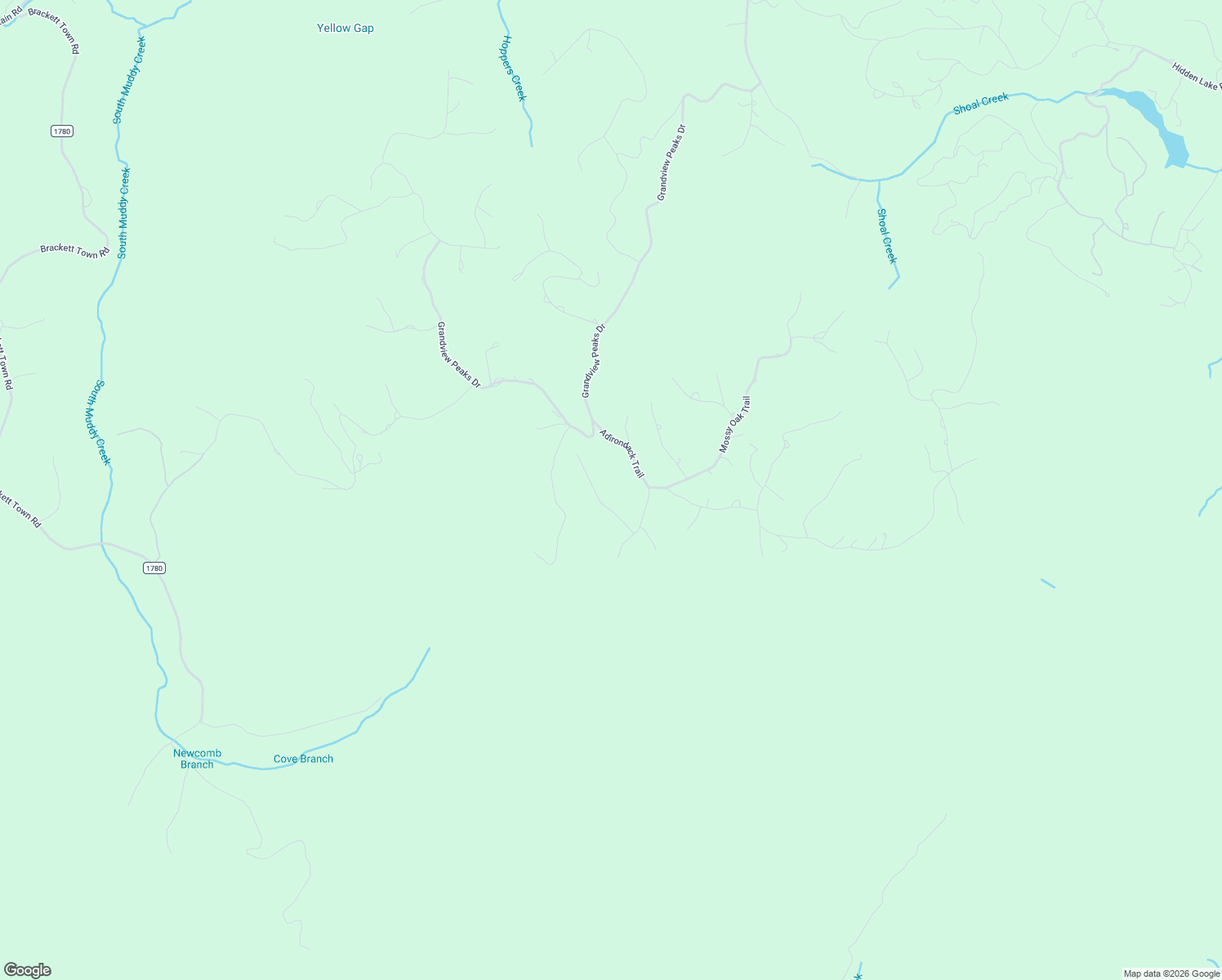 map of restaurants, bars, coffee shops, grocery stores, and more near 186 Woodgate Trail in Nebo