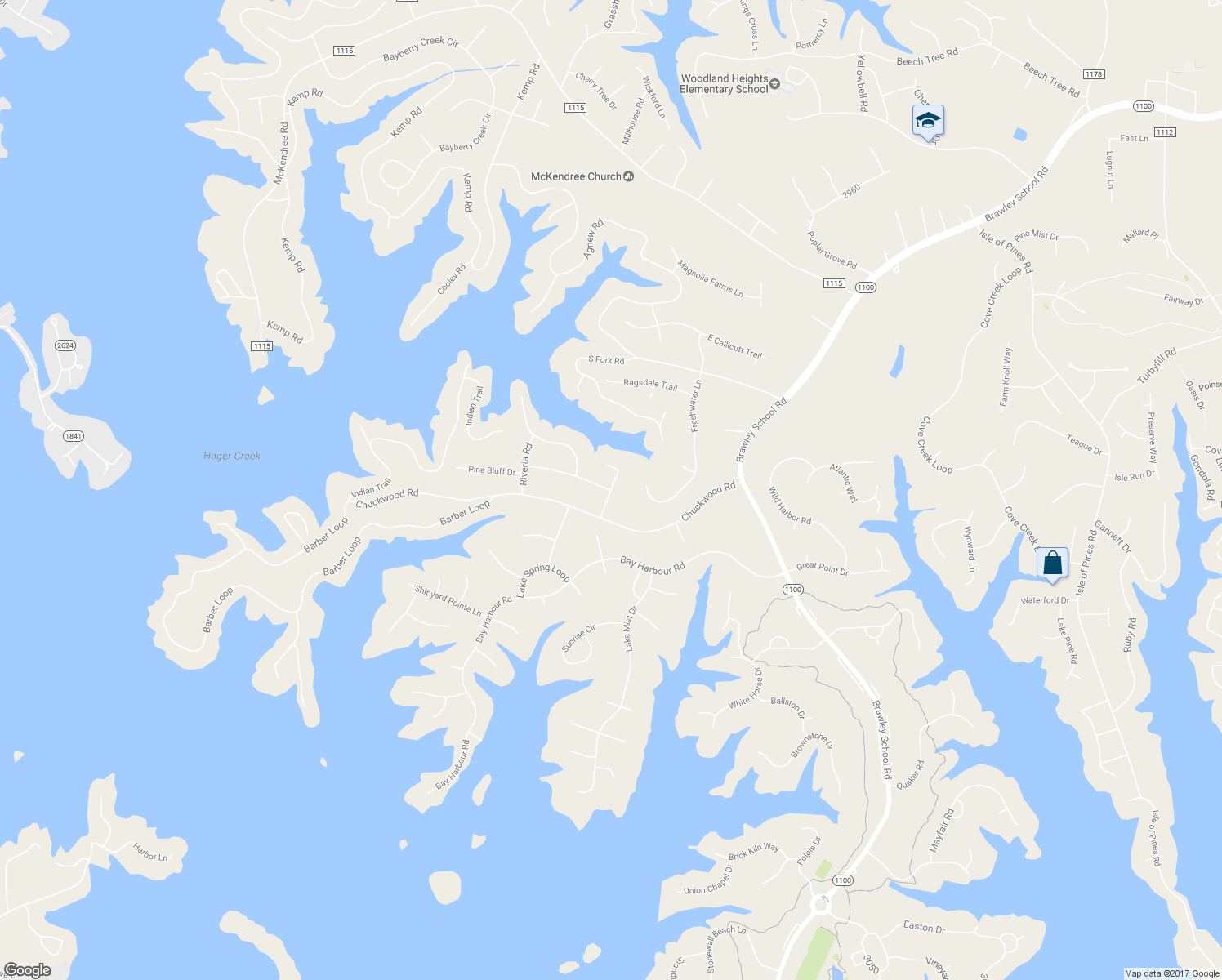 map of restaurants, bars, coffee shops, grocery stores, and more near Seagrove Lane in Mooresville