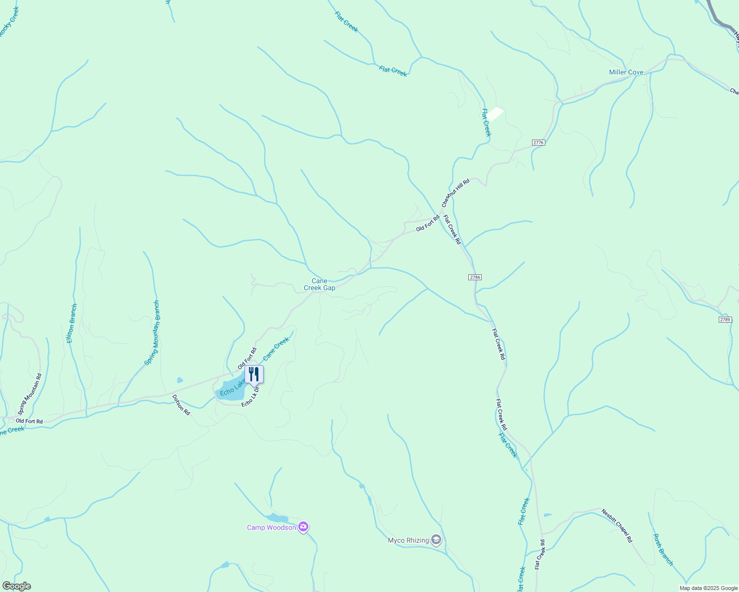 map of restaurants, bars, coffee shops, grocery stores, and more near 115 Davey Crockett Road in Fairview