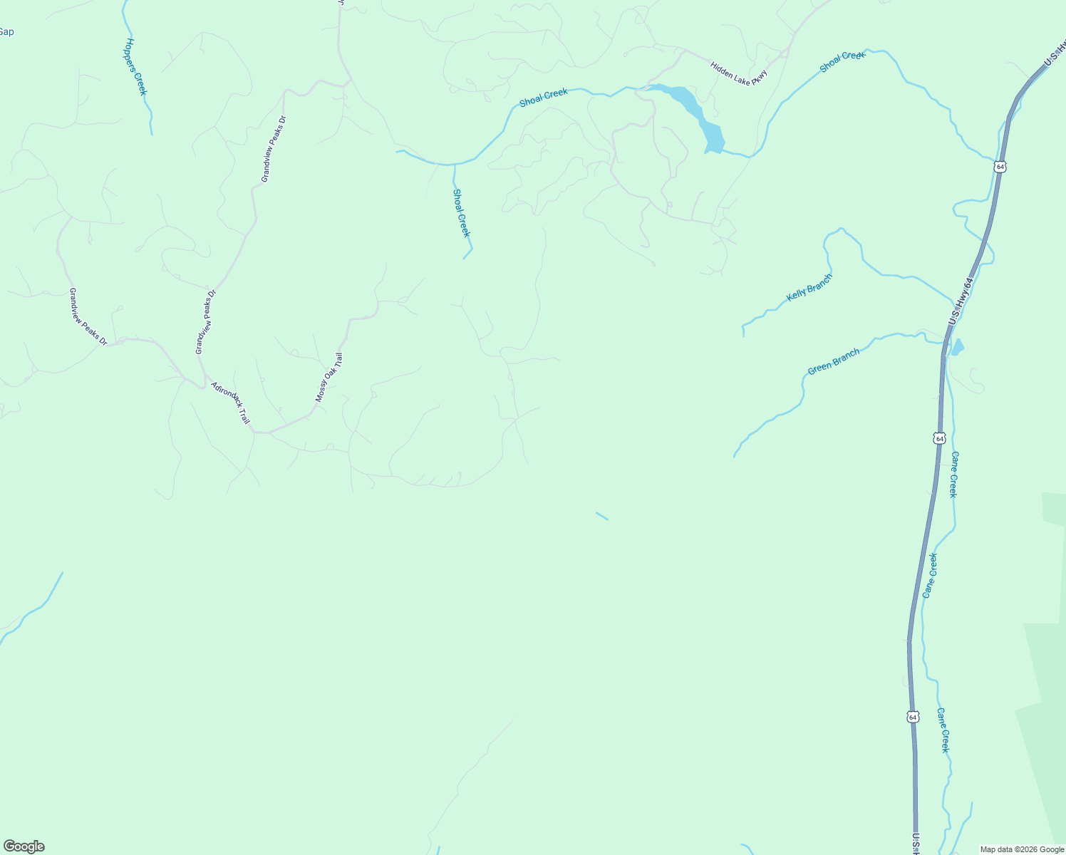 map of restaurants, bars, coffee shops, grocery stores, and more near 26 Linncove Trail in Nebo