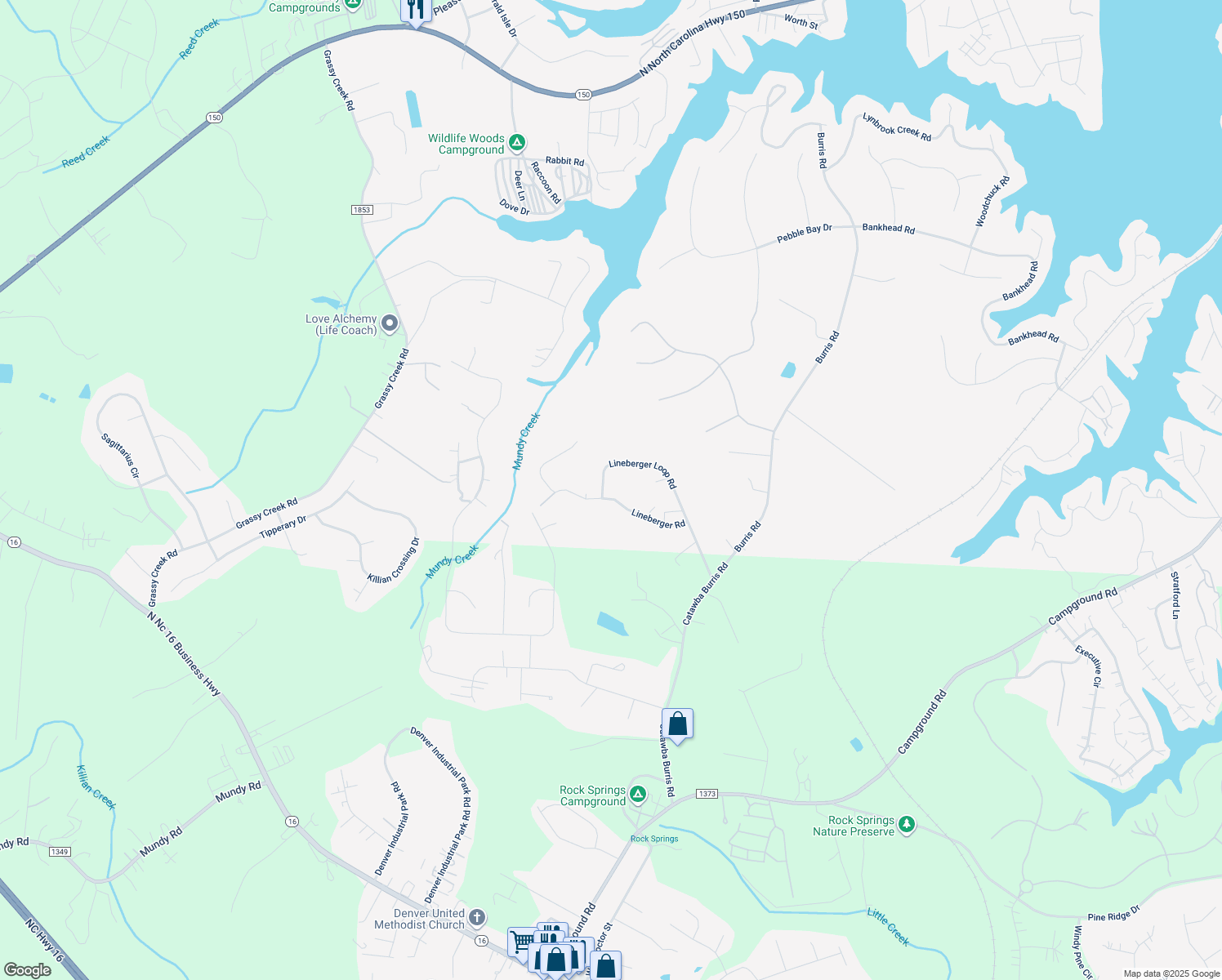 map of restaurants, bars, coffee shops, grocery stores, and more near 6676 Lineberger Road in Denver