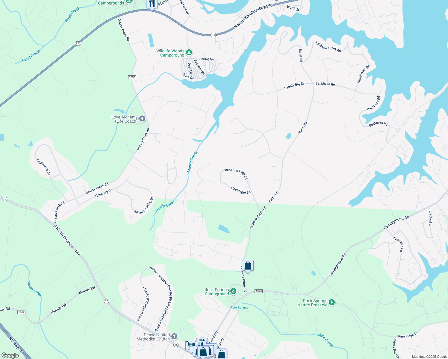 map of restaurants, bars, coffee shops, grocery stores, and more near 6676 Lineberger Road in Denver
